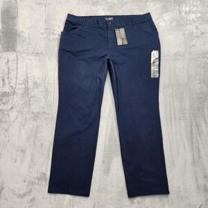 NEW Lee Pants Womens 22W Medium Blue Relaxed Fit Straight Leg Chino Stretch